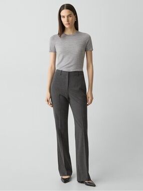 NWT Theory Flared Pant, 34'' in Good Wool in Charcoal Melange - 6